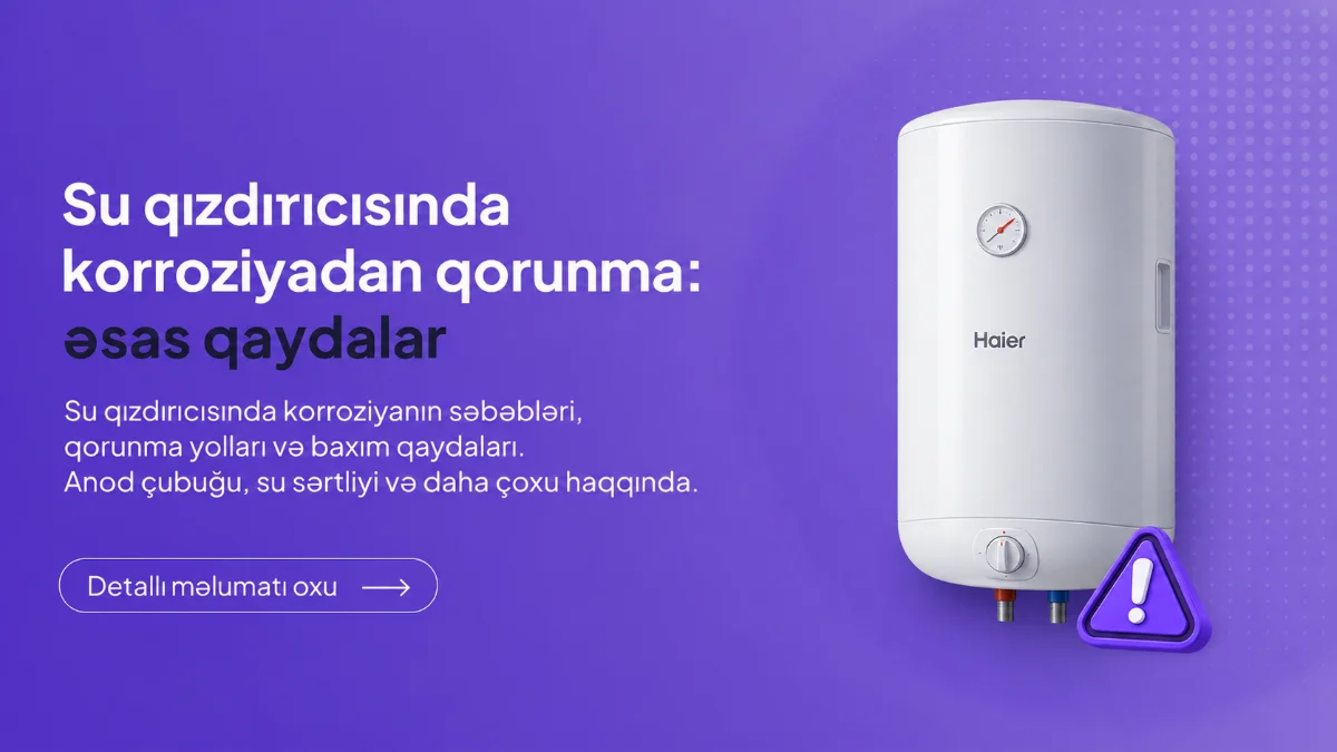 Su qızdırıcısında korroziya və anod çubuğu