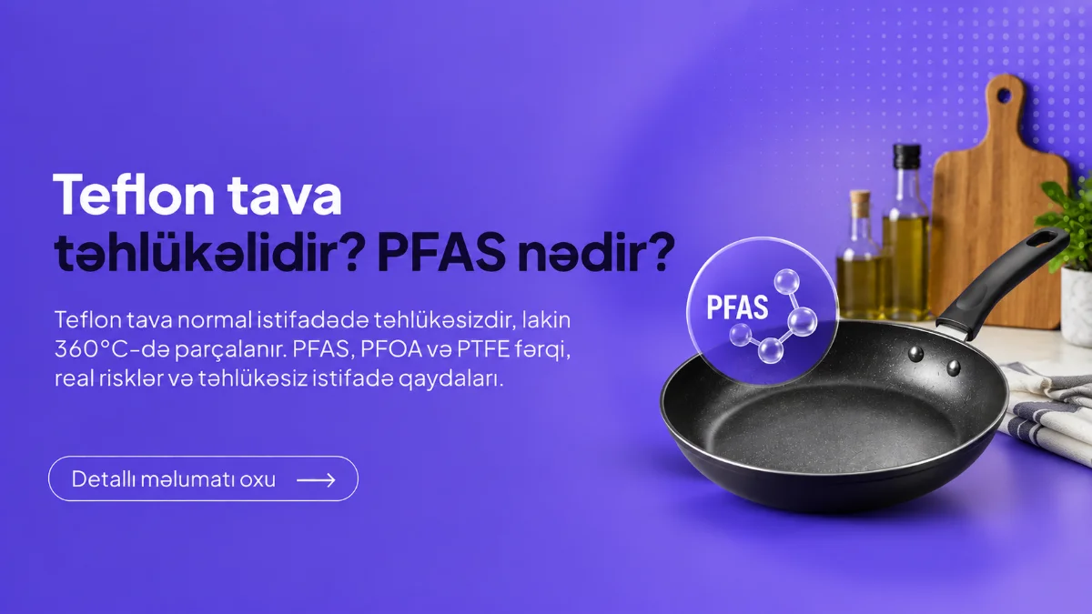 Cızılmış Teflon tava və mətbəx alətləri